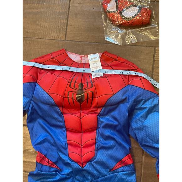 SpiderMan Spidey costume padded stretchy marvel L Halloween with mask READ - Picture 3 of 7